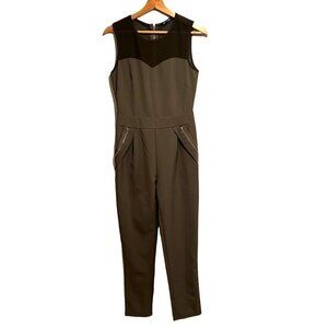 𝅺GOOD Time Olive Green Sleeveless Pant Suit Jumpsuit size Small